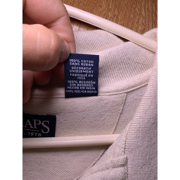 Chaps Ralph Lauren Polo Shirt Short Sleeve Collared Men's Beige XXL Golf Cotton - Picture 6 of 7